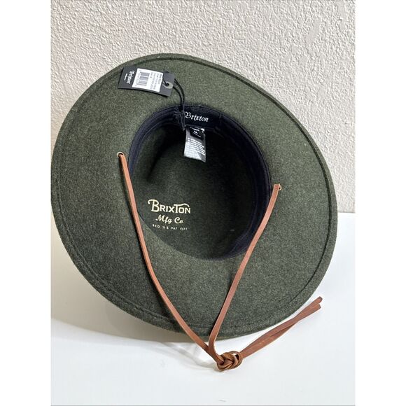 Brixton Tiller Hat Size 7 1/4 M 100% Wool Felt Medium Dark Green New NWT - Picture 7 of 8